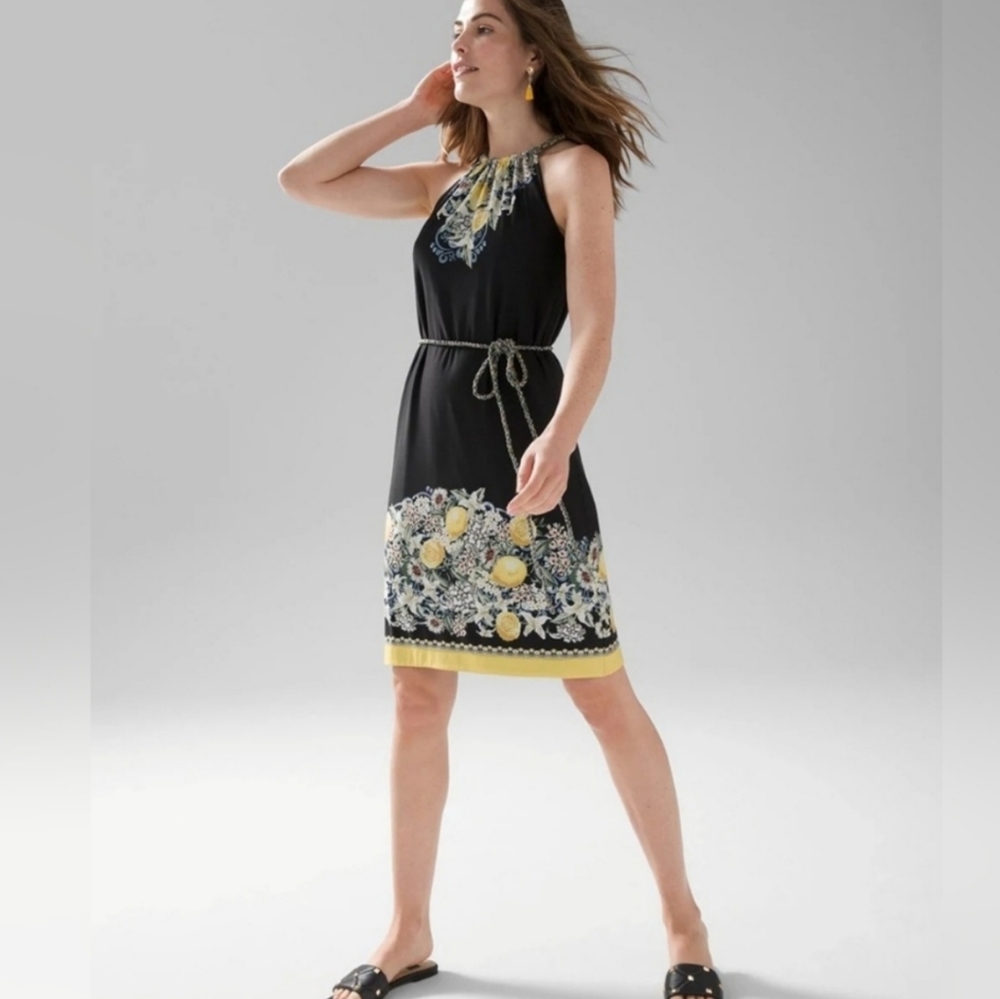 Whbm Reversible Floral Halter Neck Dress